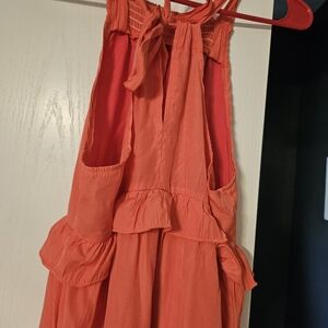 Girls' Coral Sleeveless Dress